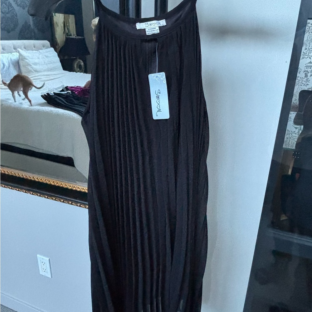 Say What? Black Pleated Dress